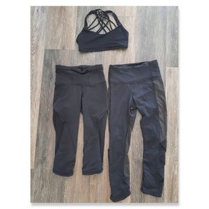 Bundle Lululemon bra and TWO leggings
